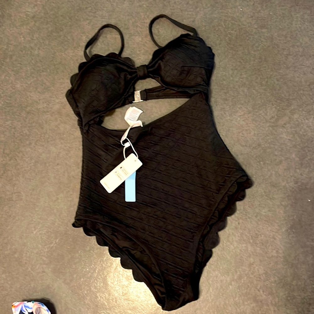 black swimsuit